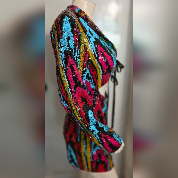Nasty Gal Vibrant Sequin Mini Dress NWT SIze 6 - Picture 8 of 17